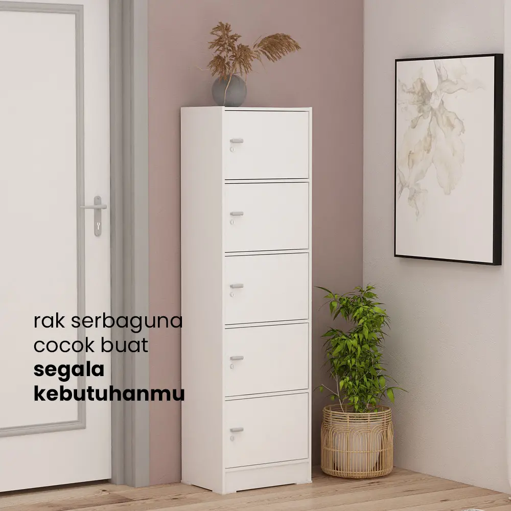 PIRA METROPOLIS OX - ARUNA RSG 5 RAK SERBAGUNA / RAK SUSUN 5 PINTU warna WHITE - PIRA METROPOLIS OX - foto 2