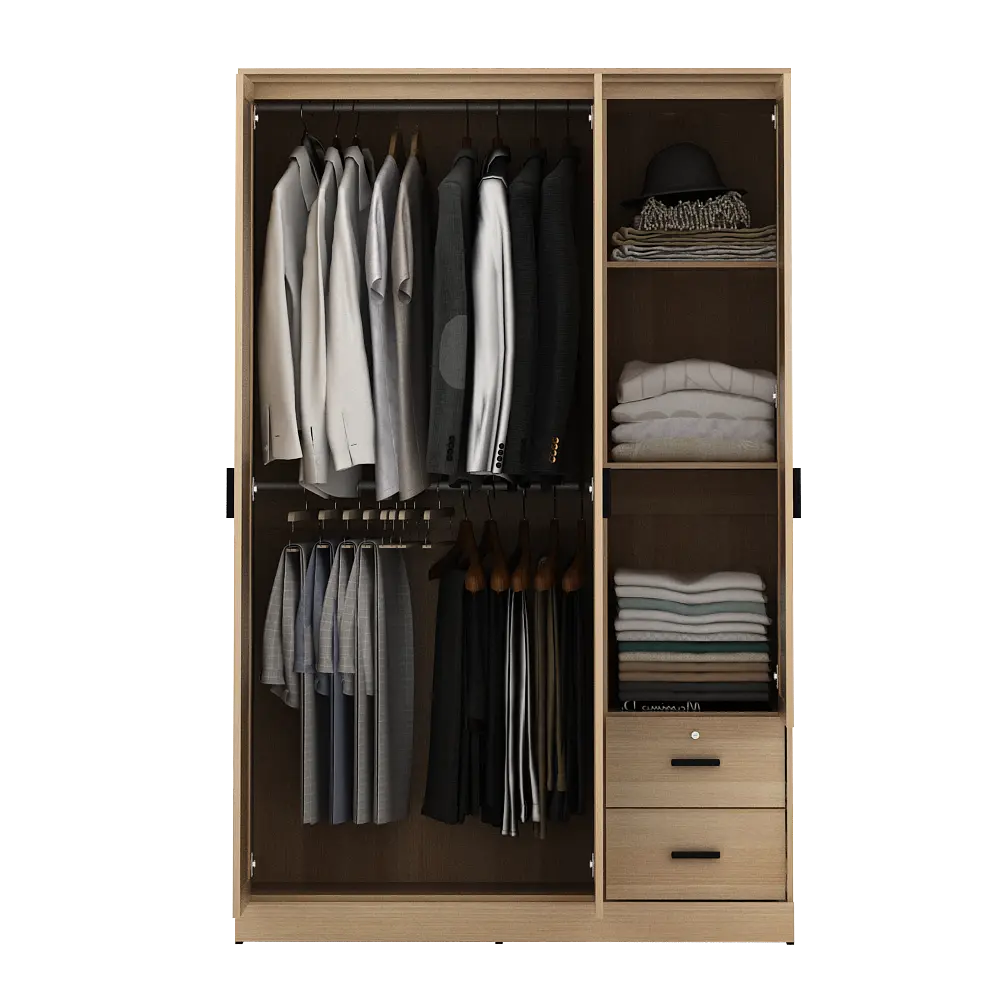 PIRA METROPOLIS -  YORK 3P 2DR LEMARI PAKAIAN 3 PINTU DENGAN 2 LACI warna PRO OAK - PIRA METROPOLIS - foto 7