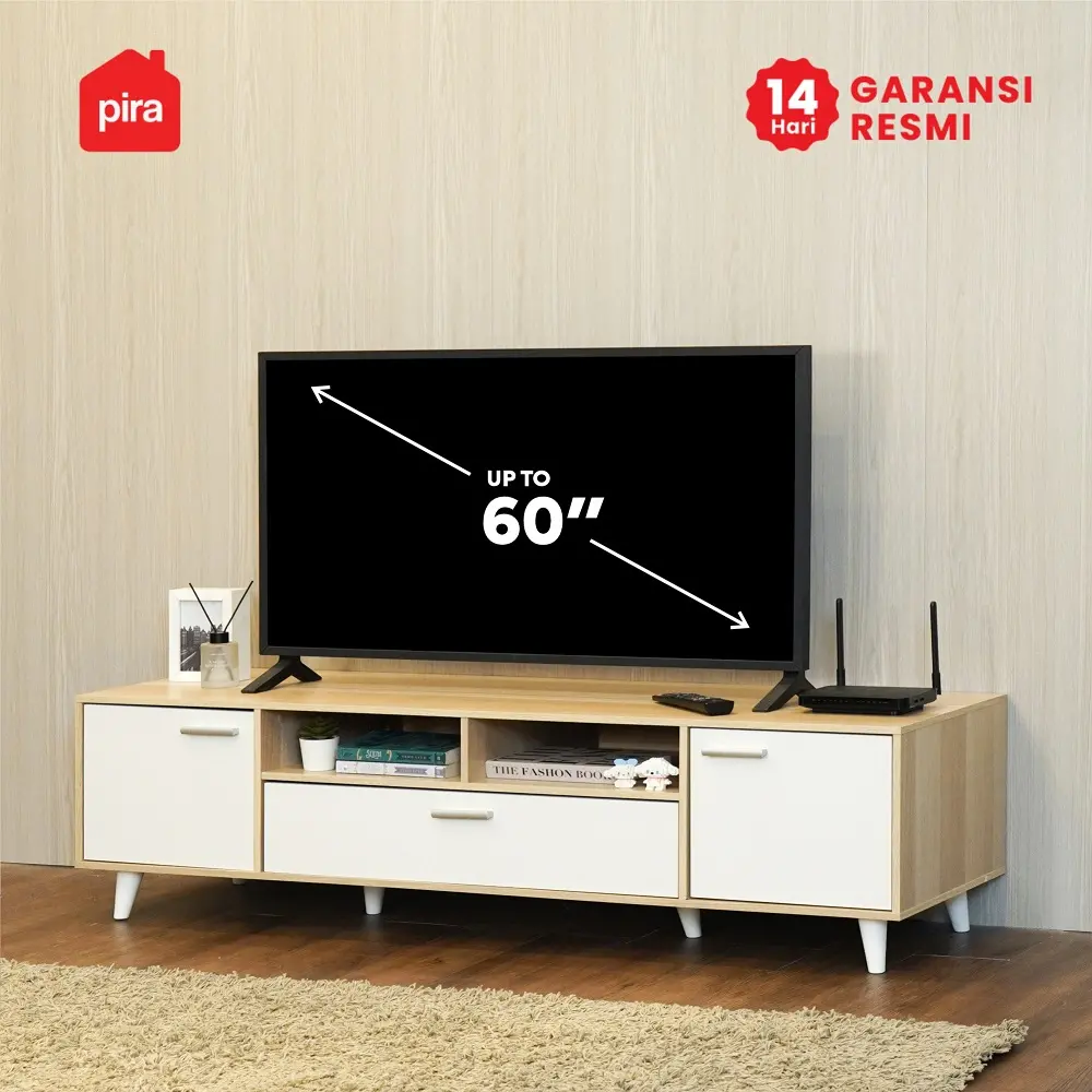 PIRA METROPOLIS  - BELATRIX TV150 MEJA TV / RAK TV warna PRO OAK - WHITE - PIRA METROPOLIS OX - foto 2