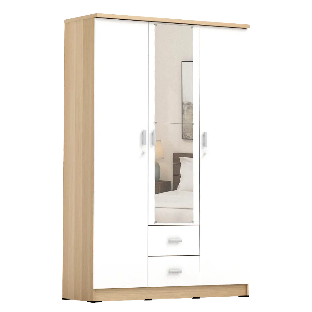 PIRA METROPOLIS OX -  ASTA 3PL LEMARI PAKAIAN 3 PINTU warna PRO OAK - WHITE - PIRA METROPOLIS OX - foto 3