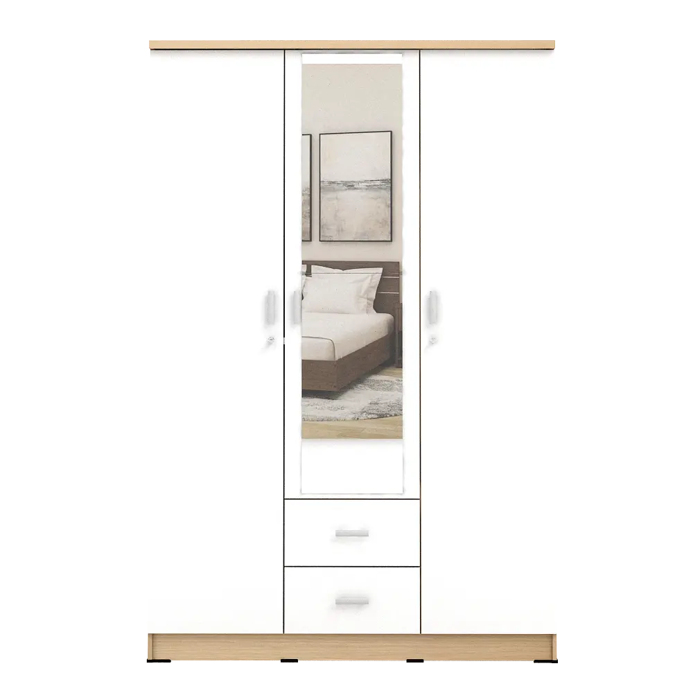 PIRA METROPOLIS OX -  ASTA 3PL LEMARI PAKAIAN 3 PINTU warna PRO OAK - WHITE - PIRA METROPOLIS OX - foto 4
