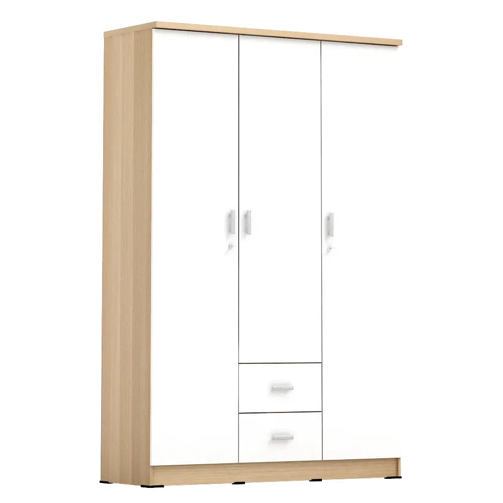PIRA METROPOLIS OX -  ASTA 3PL LEMARI PAKAIAN 3 PINTU warna PRO OAK - WHITE - PIRA METROPOLIS OX - foto 7