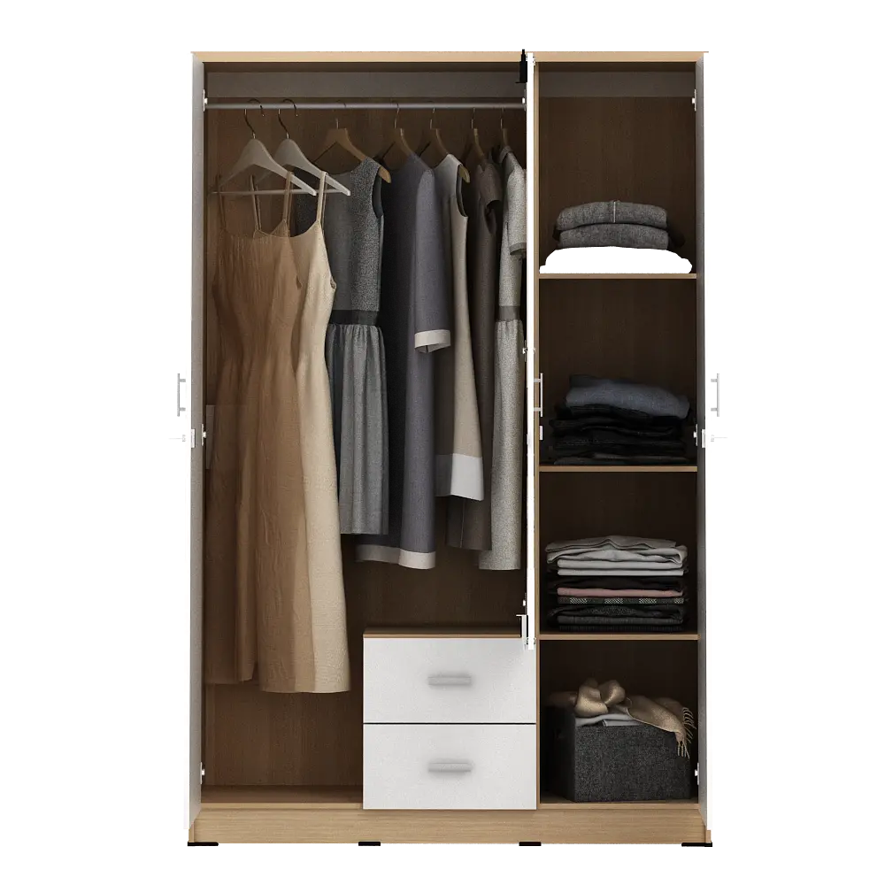 PIRA METROPOLIS OX -  ASTA 3PL LEMARI PAKAIAN 3 PINTU warna PRO OAK - WHITE - PIRA METROPOLIS OX - foto 8