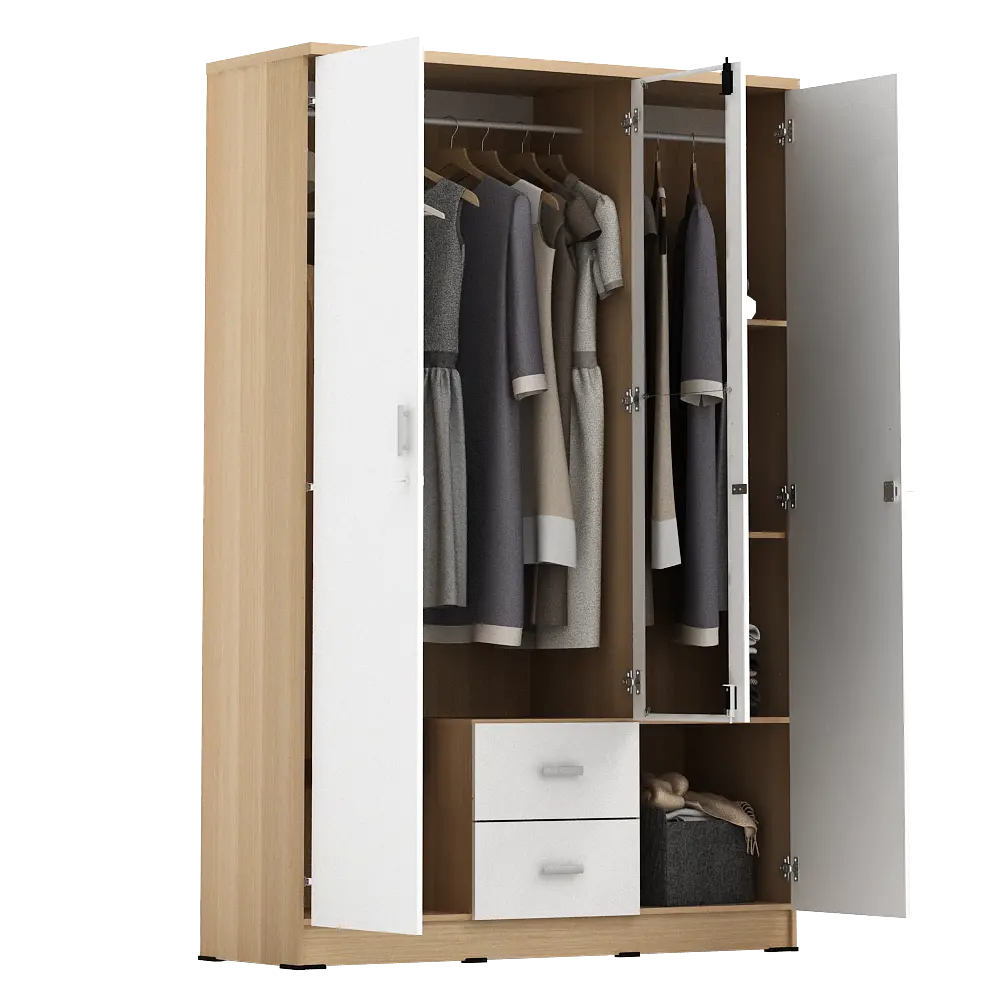 PIRA METROPOLIS OX -  ASTA 3PL LEMARI PAKAIAN 3 PINTU warna PRO OAK - WHITE - PIRA METROPOLIS OX - foto 9