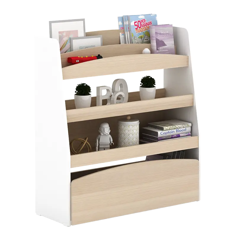 PIRA KIDS - TEDDY BC RAK BUKU ANAK / RAK BUKU MONTESSORI warna PRO OAK - WHITE - PIRA KIDS - foto 5