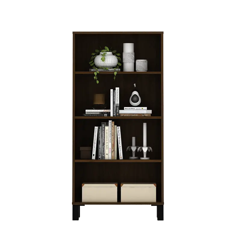PIRA OX - POLKA BC60 RAK BUKU MINIMALIS SERBAGUNA 4 TINGKAT warna BROWN WALNUT - PIRA OX - foto 5
