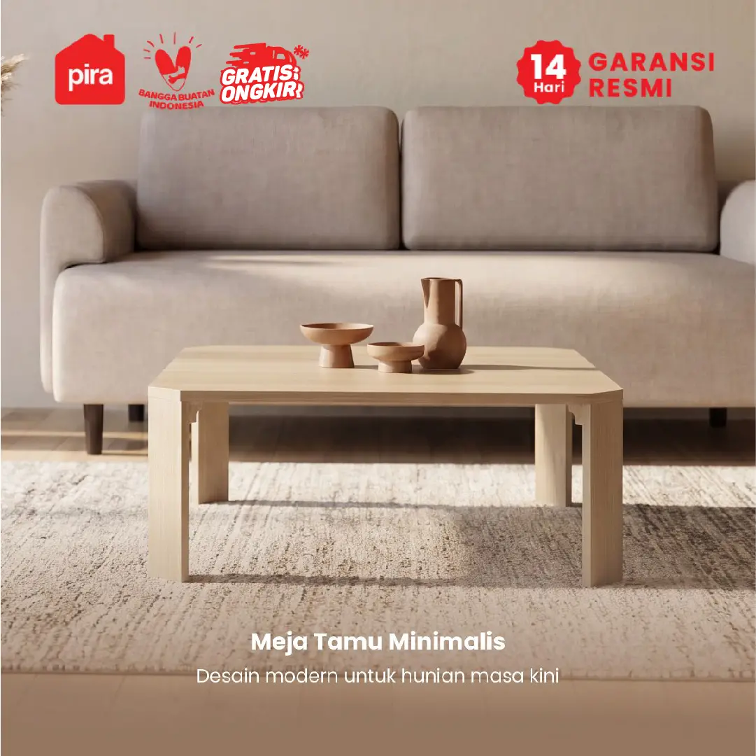 PIRA - TABE CT80 MEJA TAMU / MEJA MAKAN LIPAT LESEHAN / MEJA BELAJAR LIPAT LESEHAN warna PRO OAK - PIRA - foto 2