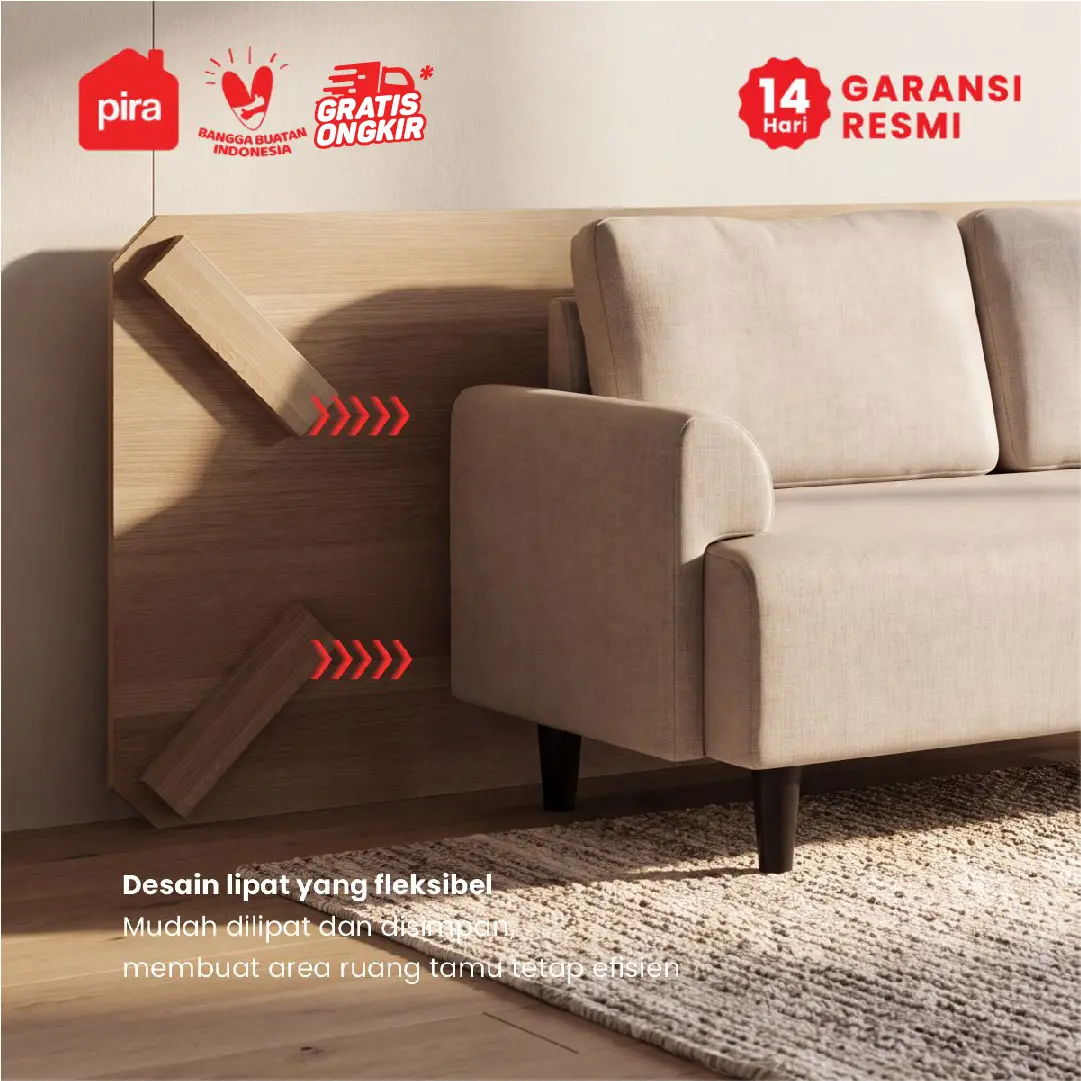 PIRA - TABE CT80 MEJA TAMU / MEJA MAKAN LIPAT LESEHAN / MEJA BELAJAR LIPAT LESEHAN warna PRO OAK - PIRA - foto 4