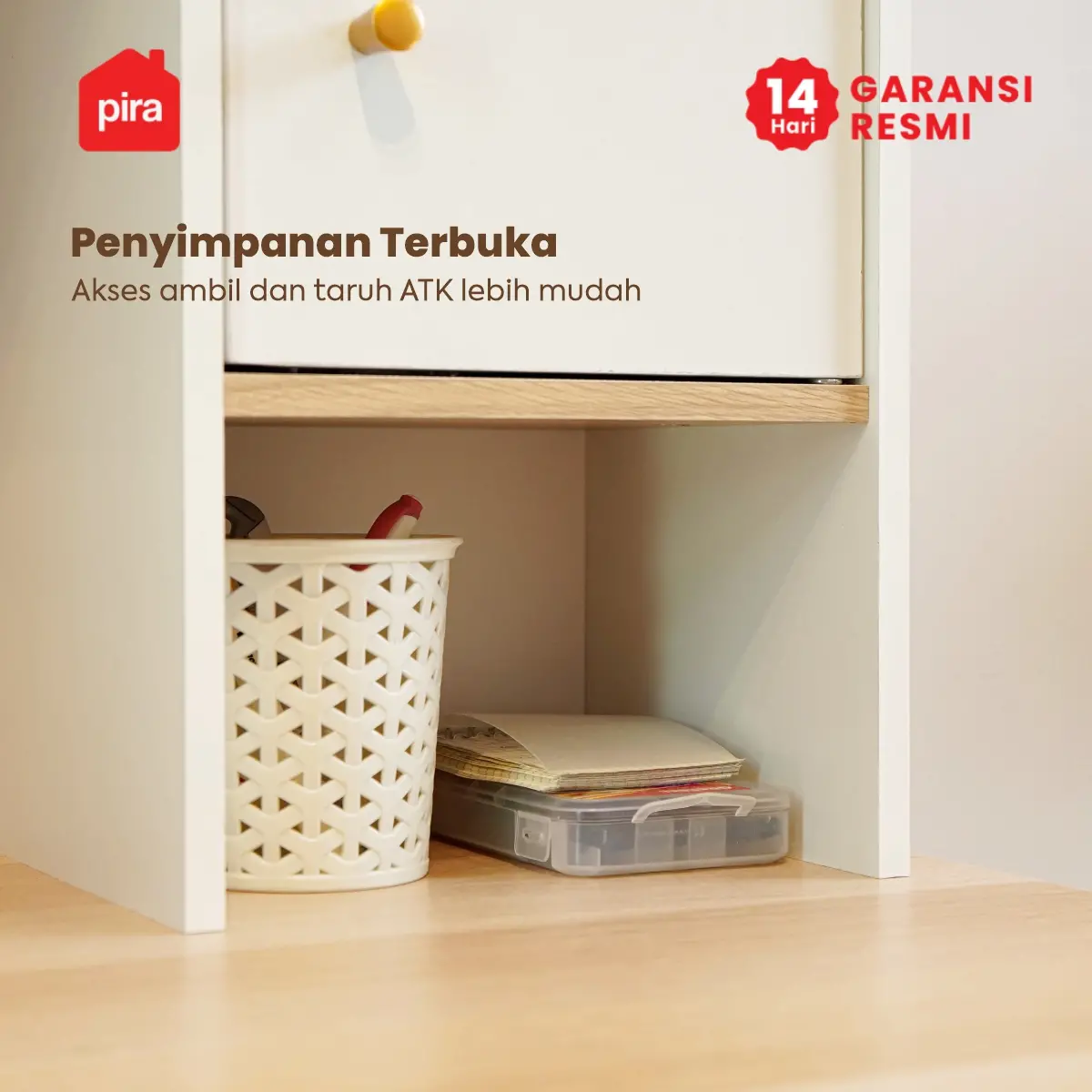 PIRA METROPOLIS - GAKU DK100 MEJA BELAJAR / MEJA KERJA / MEJA KOMPUTER / MEJA KANTOR warna WHITE - PRO OAK - PIRA METROPOLIS - foto 5