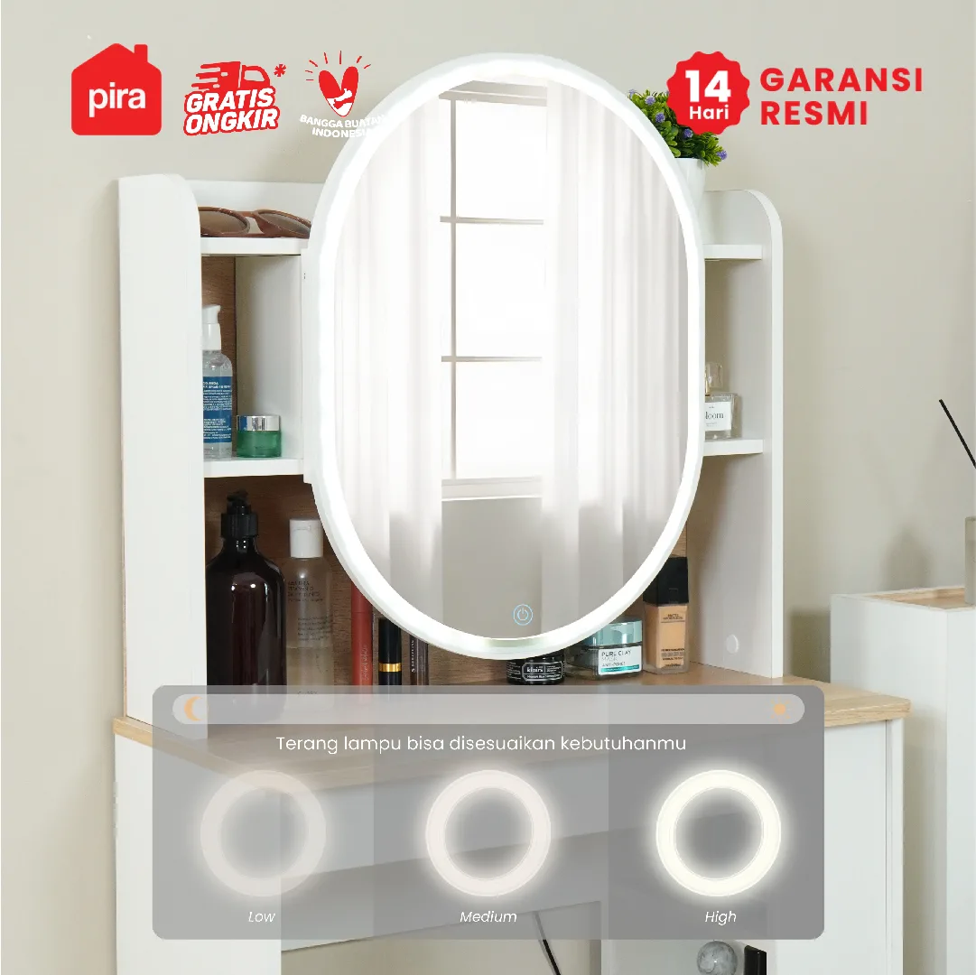 PIRA METROPOLIS - MAYU DS60 MEJA RIAS / MEJA RIAS MINIMALIS warna WHITE - PRO OAK - PIRA METROPOLIS - foto 2
