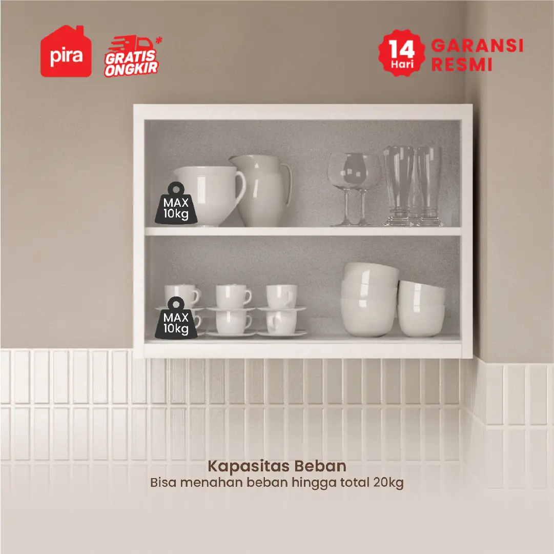 PIRA - VOSH 80S MKCWU KITCHEN SET / RAK DAPUR BESI / LEMARI DAPUR BESI / RAK DAPUR warna WHITE - PIRA - foto 5