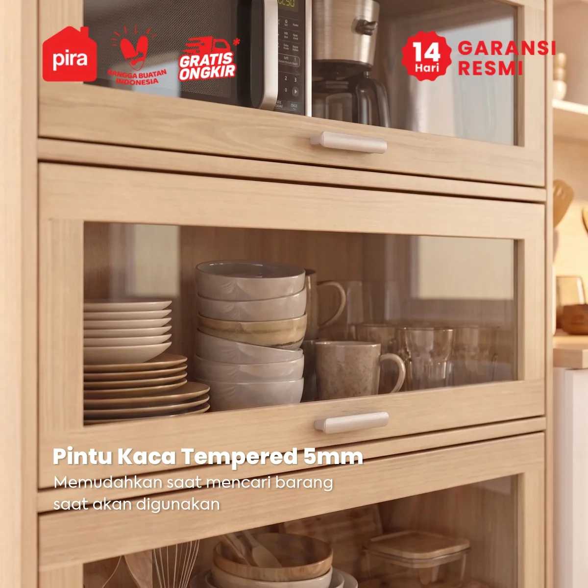PIRA - NEGI KC80 T5 LEMARI DAPUR / RAK DAPUR / RAK DISPLAY / RAK PAJANGAN / RAK SUSUN SERBAGUNA warna PRO OAK - PIRA - foto 5