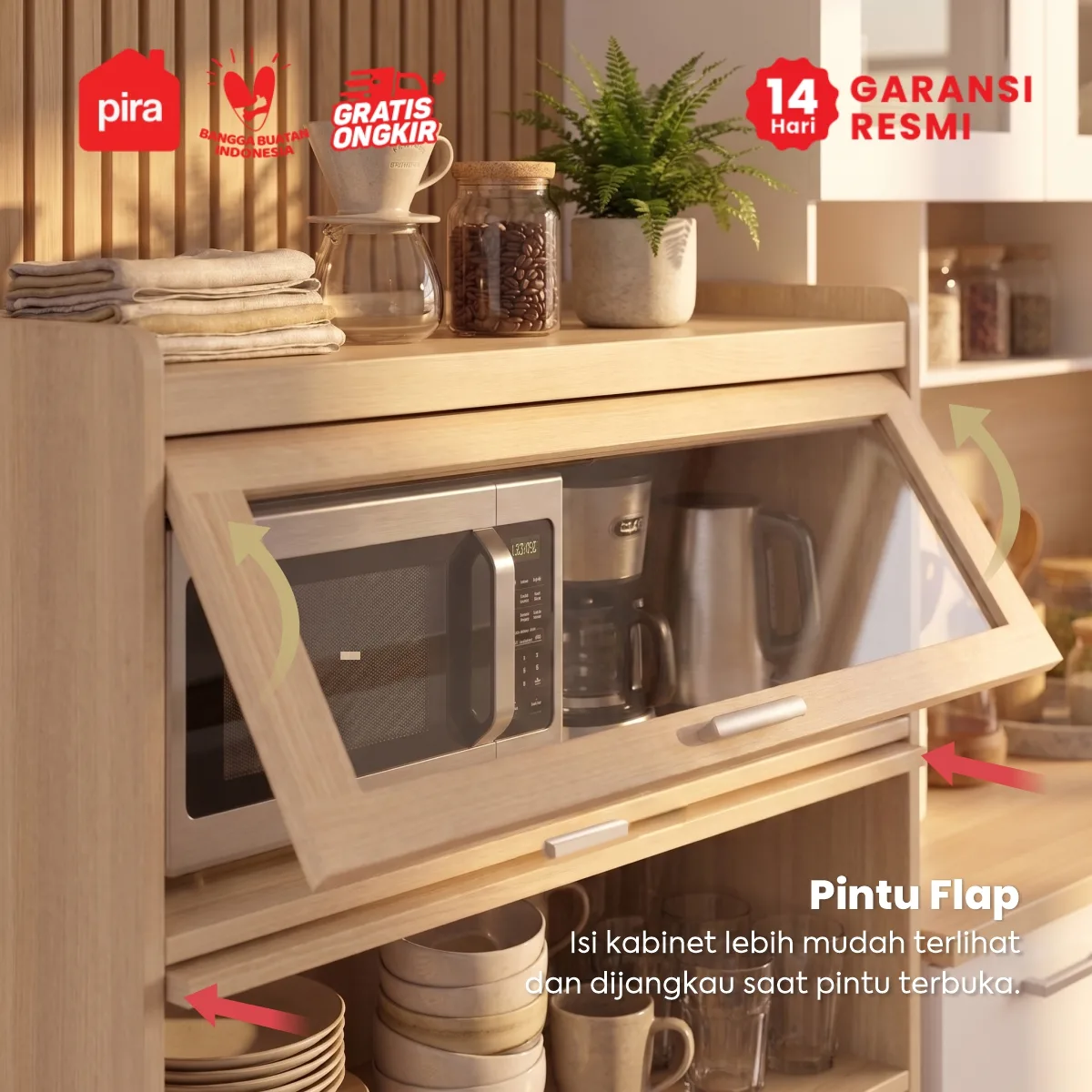 PIRA - NEGI KC80 T5 LEMARI DAPUR / RAK DAPUR / RAK DISPLAY / RAK PAJANGAN / RAK SUSUN SERBAGUNA warna PRO OAK - PIRA - foto 6
