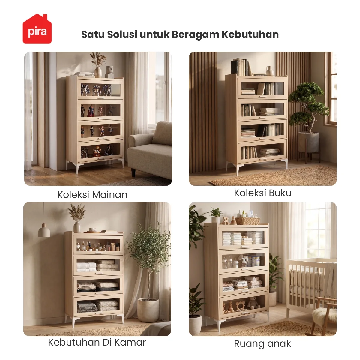 PIRA - NEGI KC80 T5 LEMARI DAPUR / RAK DAPUR / RAK DISPLAY / RAK PAJANGAN / RAK SUSUN SERBAGUNA warna PRO OAK - PIRA - foto 8