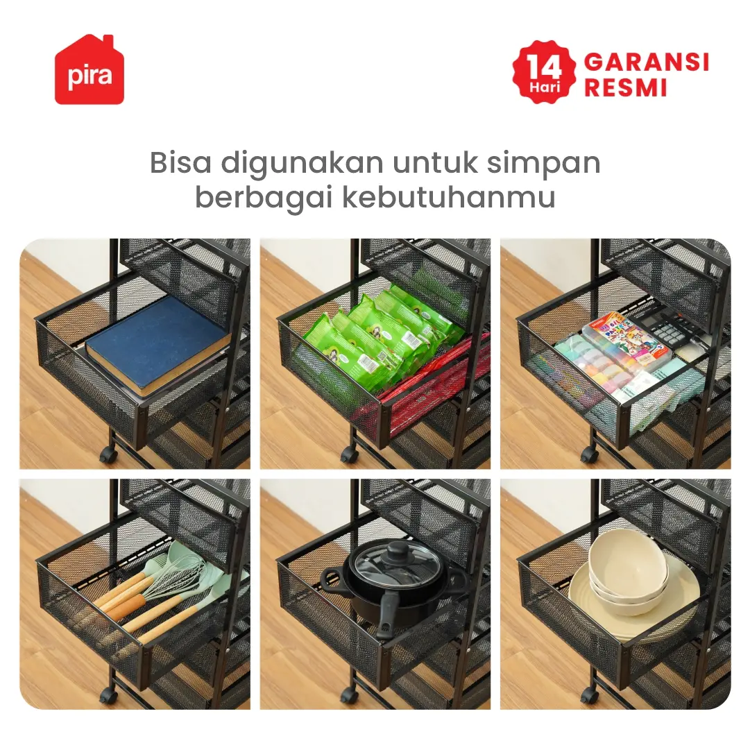 PIRA METROPOLIS - ALVA MCH4 RAK LACI BESI / DRAWER PENYIMPANAN BESI / RAK SUSUN BESI / LACI DOKUMEN warna BLACK - PIRA METROPOLIS - foto 9