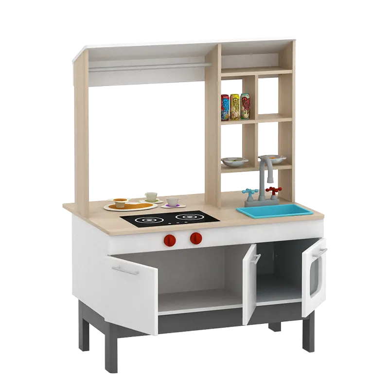 PIRA KIDS - MAGU SHOP PP PRETEND PLAY KANTIN / MARKET BOOTH / GEROBAK WARUNG MAINAN ANAK warna PRO OAK - WHITE SM - PIRA KIDS - foto 9