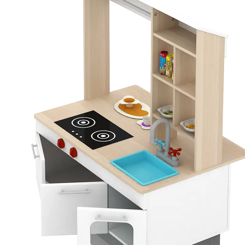 PIRA KIDS - MAGU SHOP PP PRETEND PLAY KANTIN / MARKET BOOTH / GEROBAK WARUNG MAINAN ANAK warna PRO OAK - WHITE SM - PIRA KIDS - foto 10