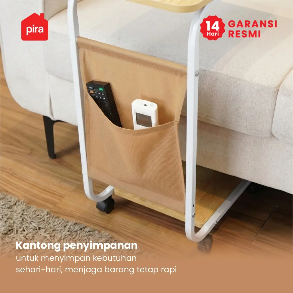 PIRA -  MOGI ET40 MEJA KOPI / MEJA SUDUT SOFA / MEJA SAMPING / MEJA KECIL warna WHITE - OAK - PIRA - foto 7