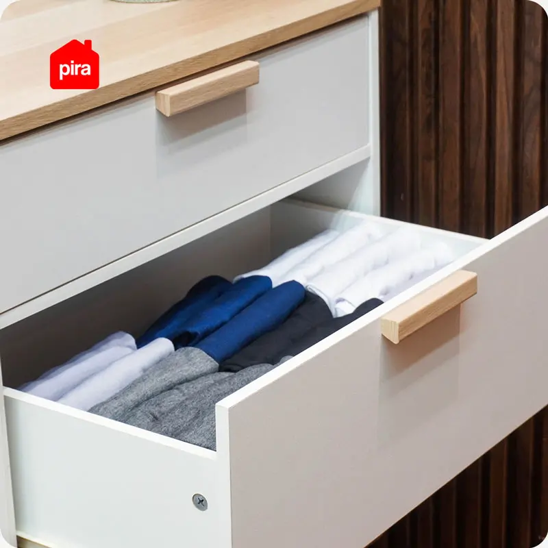 PIRA METROPOLIS -  BEN CH3+3 LEMARI LACI 3+3 SUSUN / KABINET warna PRO OAK - WHITE - PIRA METROPOLIS - foto 10