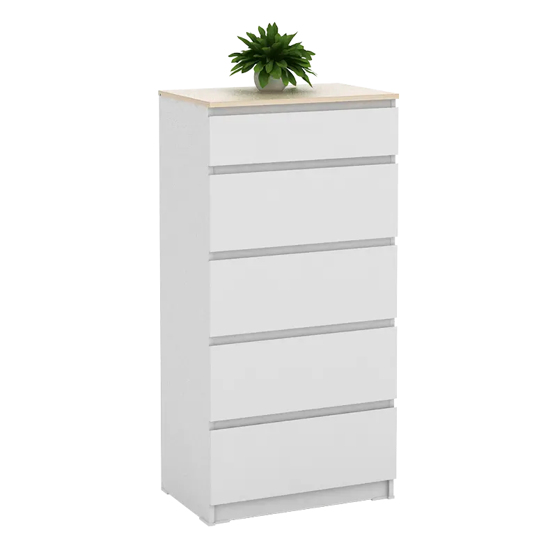 PIRA - LINUS CH5 LEMARI LACI warna WHITE SM - PRO OAK - PIRA - foto 3