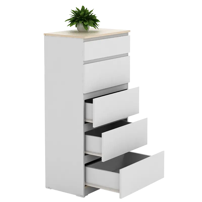 PIRA - LINUS CH5 LEMARI LACI warna WHITE SM - PRO OAK - PIRA - foto 5