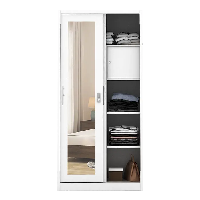 PIRA - CATTA 90 MWDSL LEMARI PAKAIAN BESI SLIDING / PINTU GESER warna LIGHT MARBLE - PIRA - foto 5