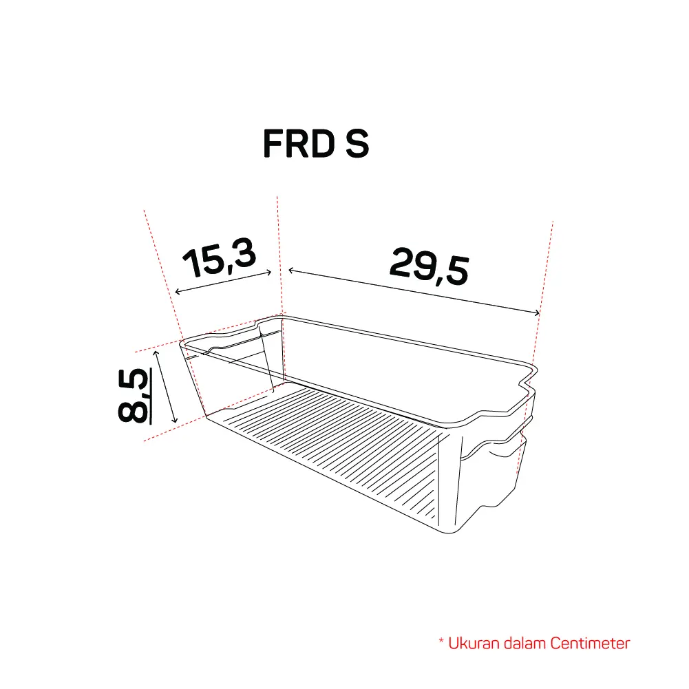 Panduan ukuran PIRA HOME -  SHITA FRD S RAK PENYIMPANAN SERBAGUNA / KOTAK PENYIMPANAN MAKAN MINUMAN BENING / ORGANIZER BOX TRANSPARAN warna CLEAR - PIRA HOME
