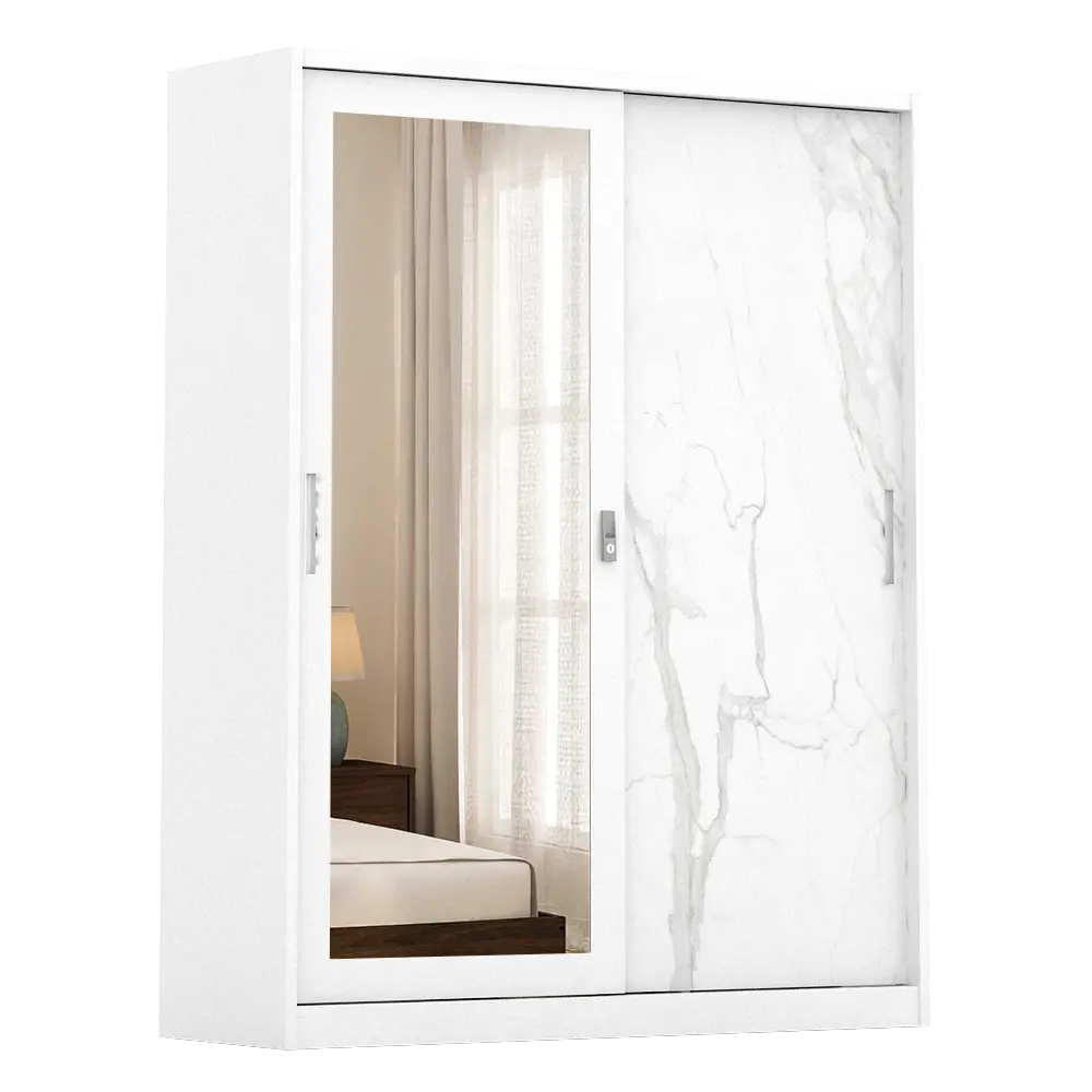 PIRA - CATTA 150 MWDSL  LEMARI PAKAIAN BESI SLIDING / PINTU GESER warna WHITE - PIRA - foto 4