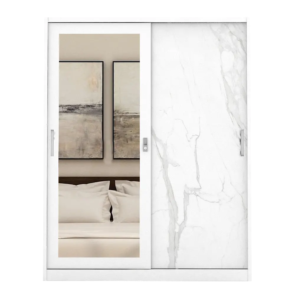 PIRA - CATTA 150 MWDSL  LEMARI PAKAIAN BESI SLIDING / PINTU GESER warna WHITE - PIRA - foto 5
