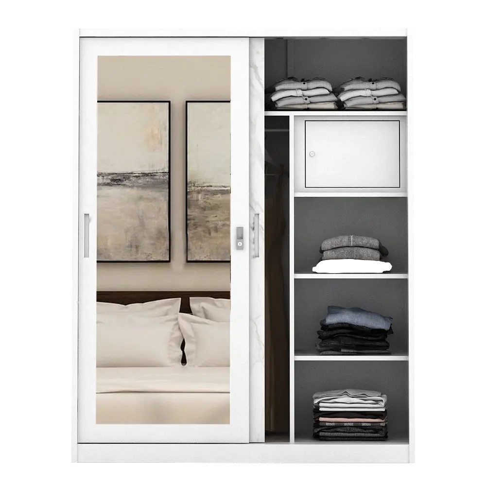 PIRA - CATTA 150 MWDSL  LEMARI PAKAIAN BESI SLIDING / PINTU GESER warna WHITE - PIRA - foto 6