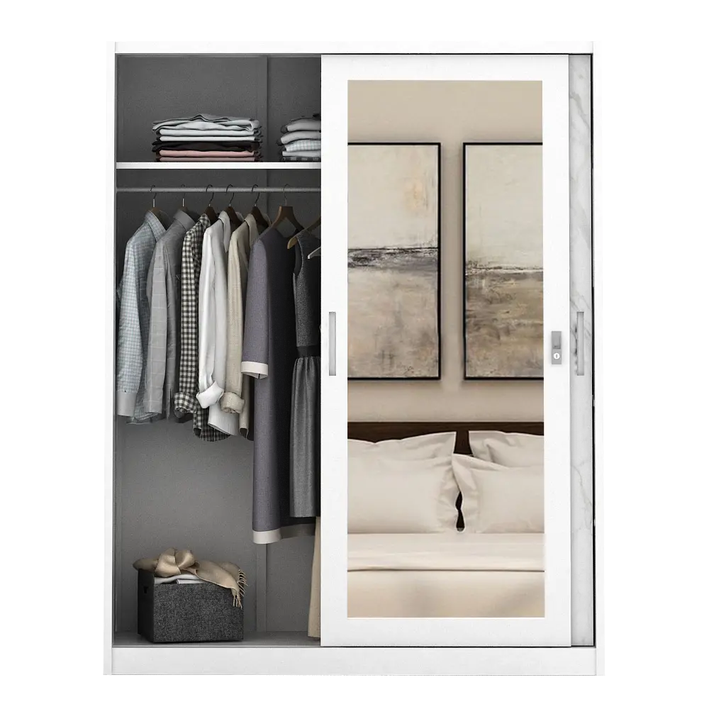 PIRA - CATTA 150 MWDSL  LEMARI PAKAIAN BESI SLIDING / PINTU GESER warna WHITE - PIRA - foto 7