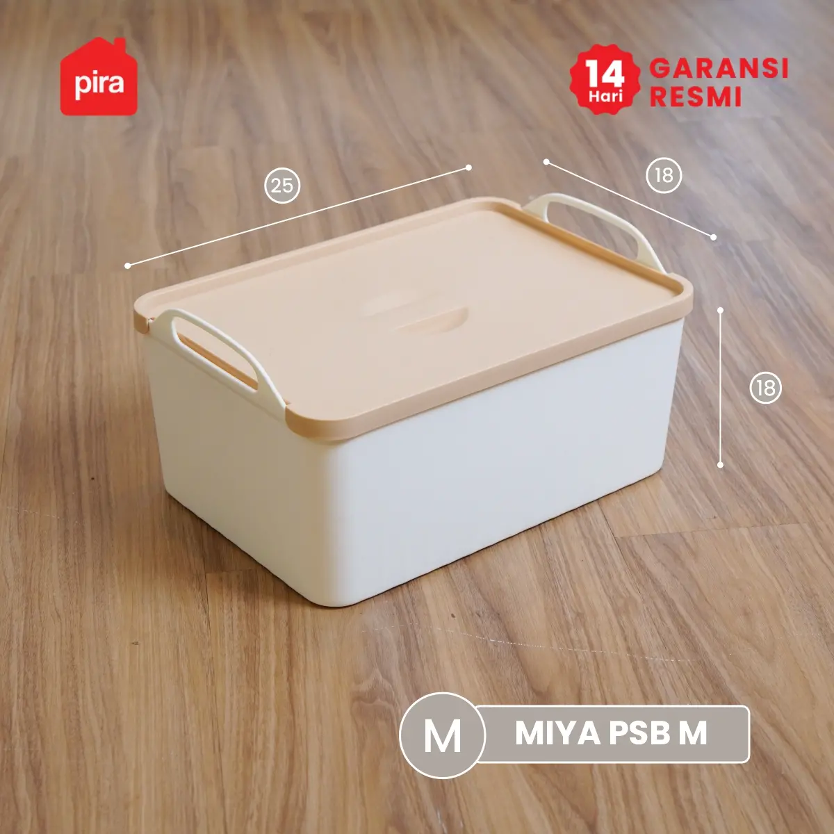 PIRA - MIYA PSB KOTAK PENYIMPANAN / BOX PENYIMPANAN BARANG / BOX PLASTIK / KOTAK PLASTIK / CONTAINER BOX PLASTIK warna WHITE - CREAM - PIRA - foto 1