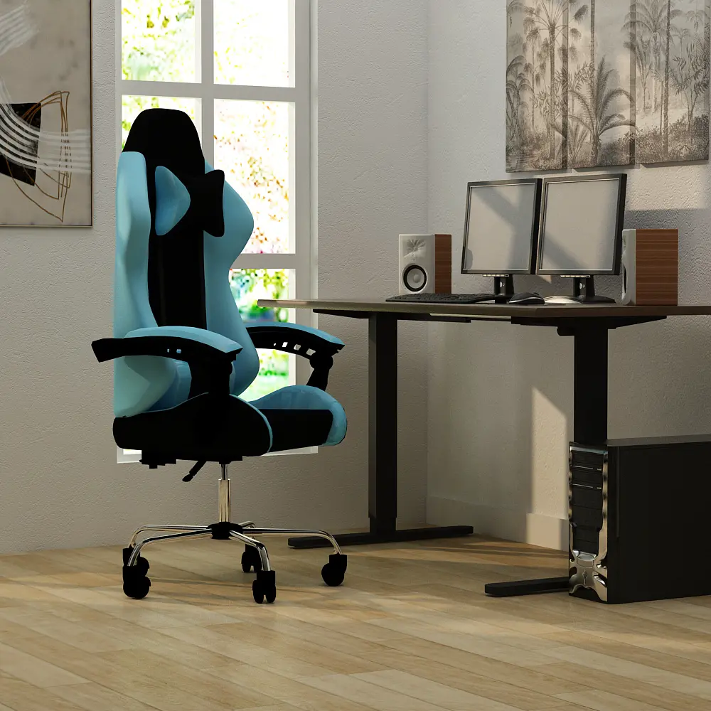 PIRA -  X-WING GC KURSI GAMING DENGAN SANDARAN KAKI DAN FITUR MASSAGE / PIJAT warna BLACK-TURQUOISE - PIRA - foto 1