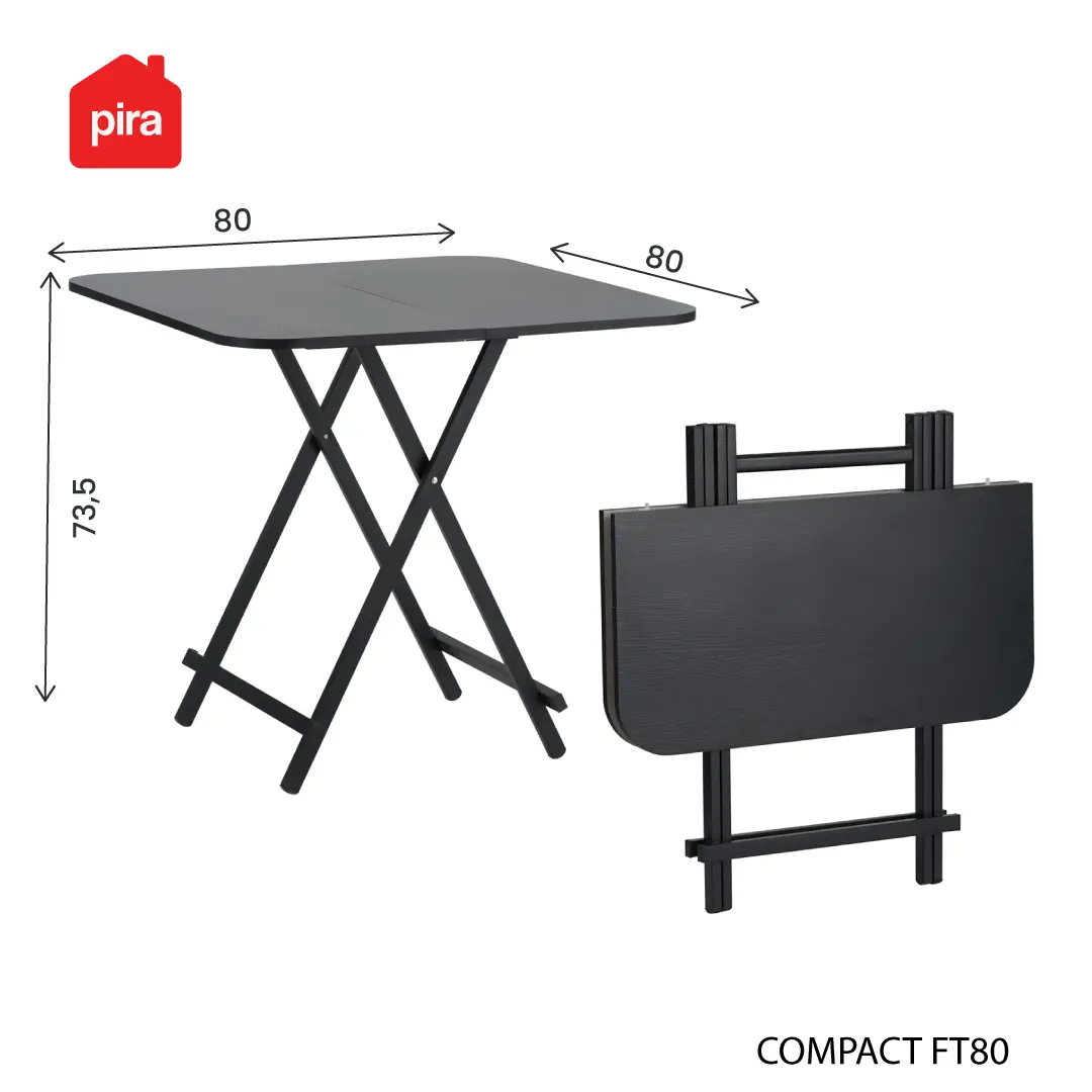 Panduan ukuran PIRA - COMPACT FT80 MEJA MAKAN / MEJA LIPAT / MEJA TERAS / MEJA CAFE / KURSI MAKAN / KURSI LIPAT / MEJA MAKAN SET KURSI warna LIGHT WOOD - PIRA