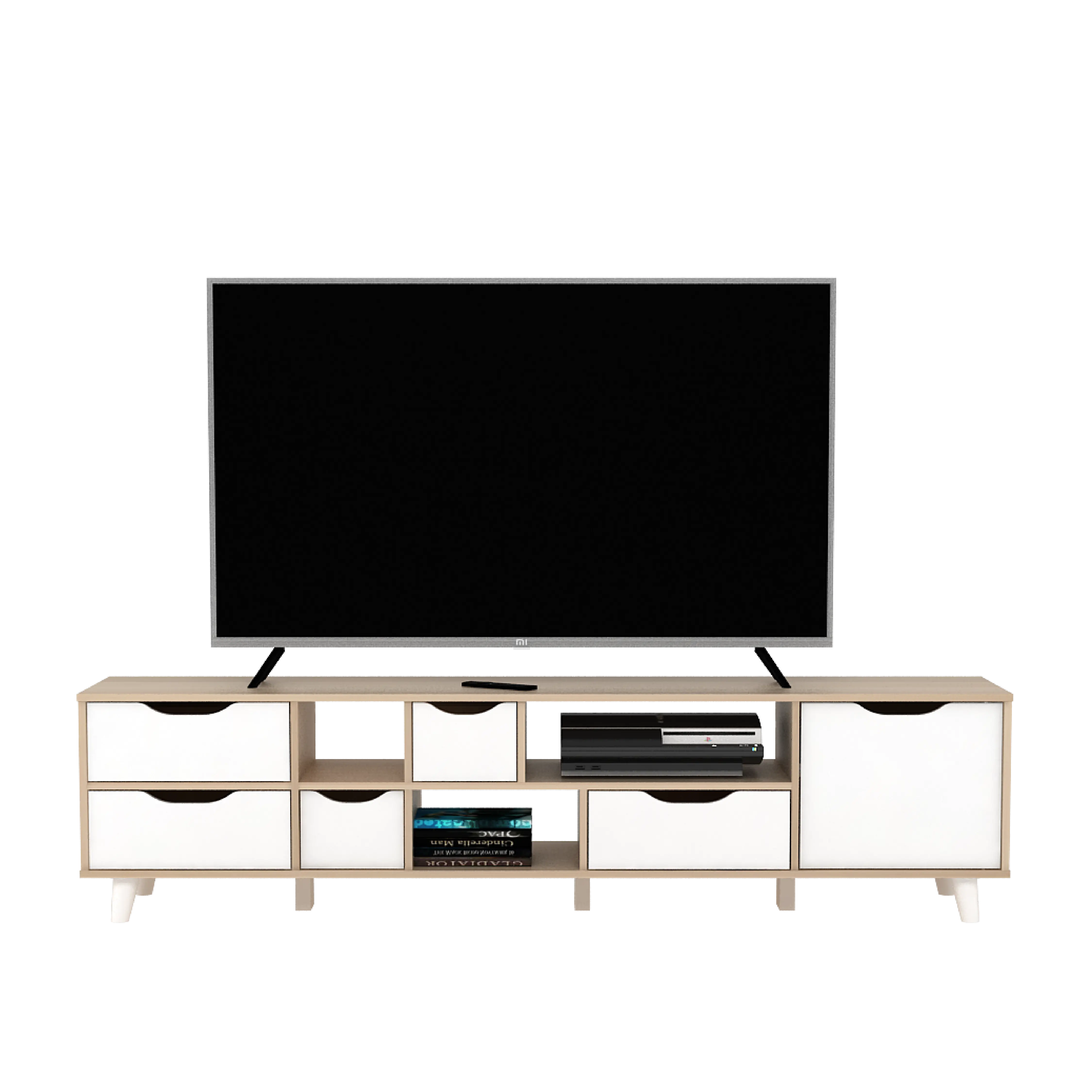 PIRA METROPOLIS OX - FUJI TV150 MEJA TV / RAK TV MINIMALIS warna PRO OAK - WHITE - PIRA METROPOLIS OX - foto 4