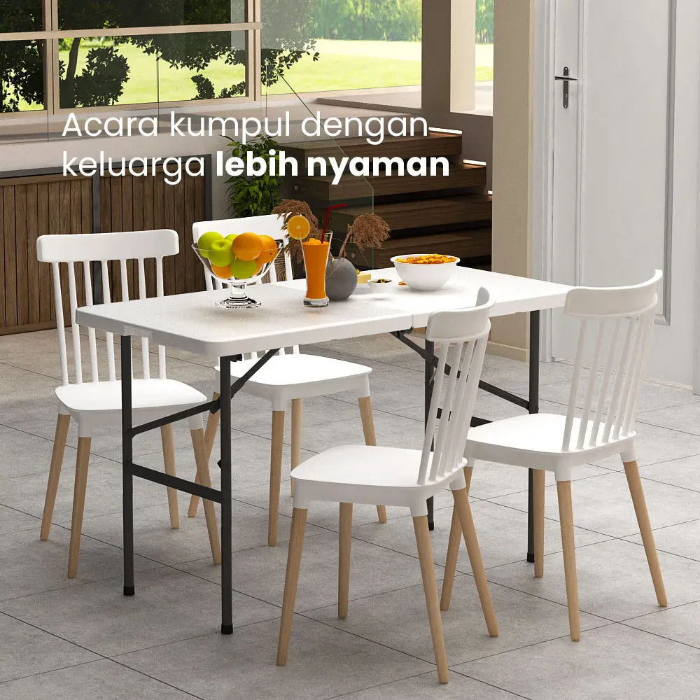 PIRA - FOLDA FT122 H MEJA SERBAGUNA / MEJA LIPAT OUTDOOR / MEJA TAMAN / MEJA MAKAN warna WHITE - PIRA - foto 8