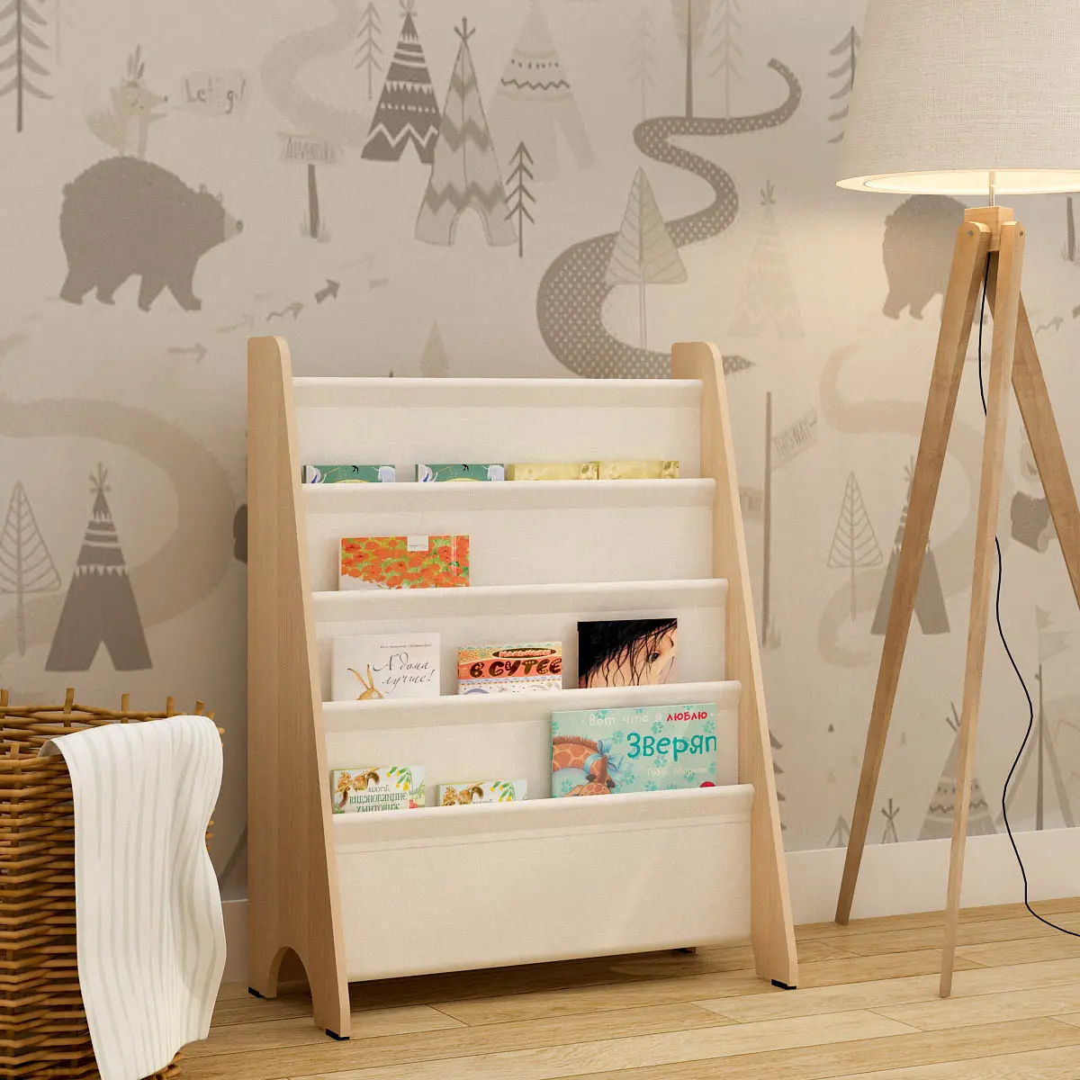 PIRA KIDS - BOHO BC60 RAK BUKU ANAK / RAK BUKU MONTESSORI warna PRO OAK - WHITE VN - PIRA KIDS - foto 2