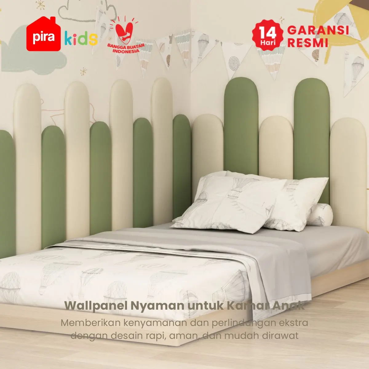 PIRA KIDS - YUBI HB20X40 HEADBOARD KASUR / WALL PANEL 3D / WALLPAPER FOAM 3D / SANDARAN BERMAIN ANAK 1 PCS warna DARK GREY - PIRA KIDS - foto 3
