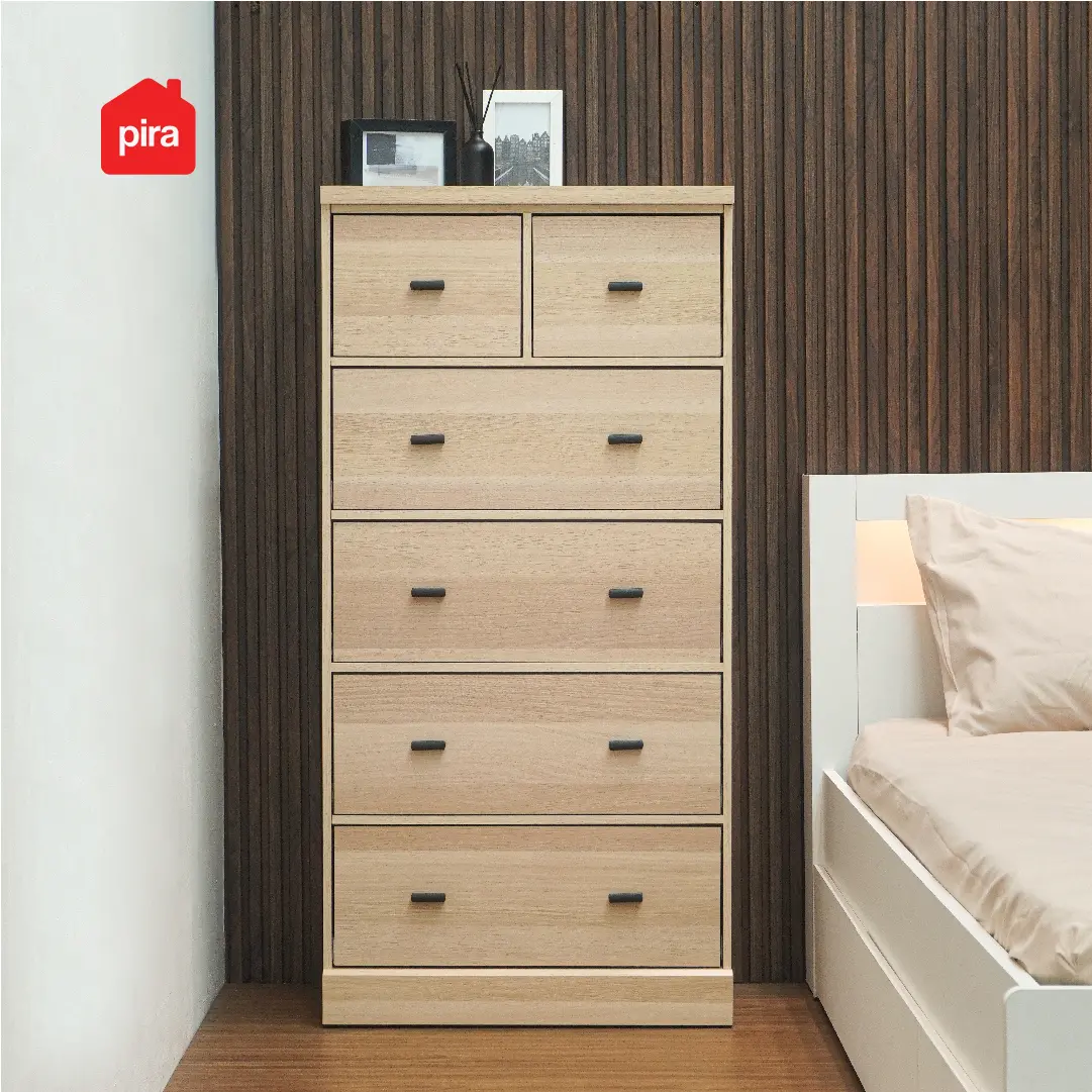 Panduan ukuran PIRA METROPOLIS -  YORK CH4+2 LEMARI LACI / LEMARI SUSUN / DRAWER warna PRO OAK - PIRA METROPOLIS