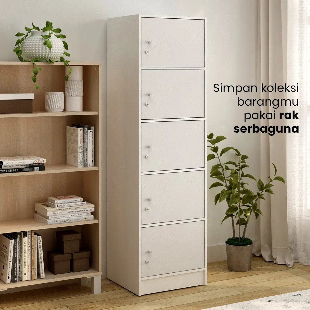 PIRA METROPOLIS - ALBA RSG 5 TS RAK SERBAGUNA / LEMARI SUSUN warna WHITE - METROPOLIS - foto 2
