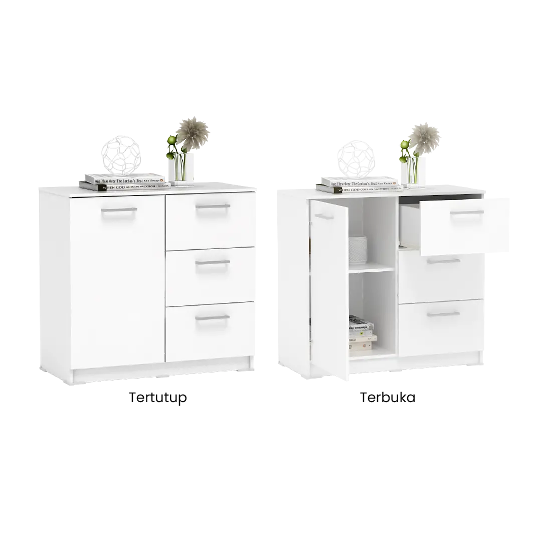 PIRA METROPOLIS OX -  ARUNA SB80 BUFET / RAK DAPUR / KITCHEN SET BAWAH DAPUR / LEMARI DAPUR warna WHITE - PIRA METROPOLIS OX - foto 2