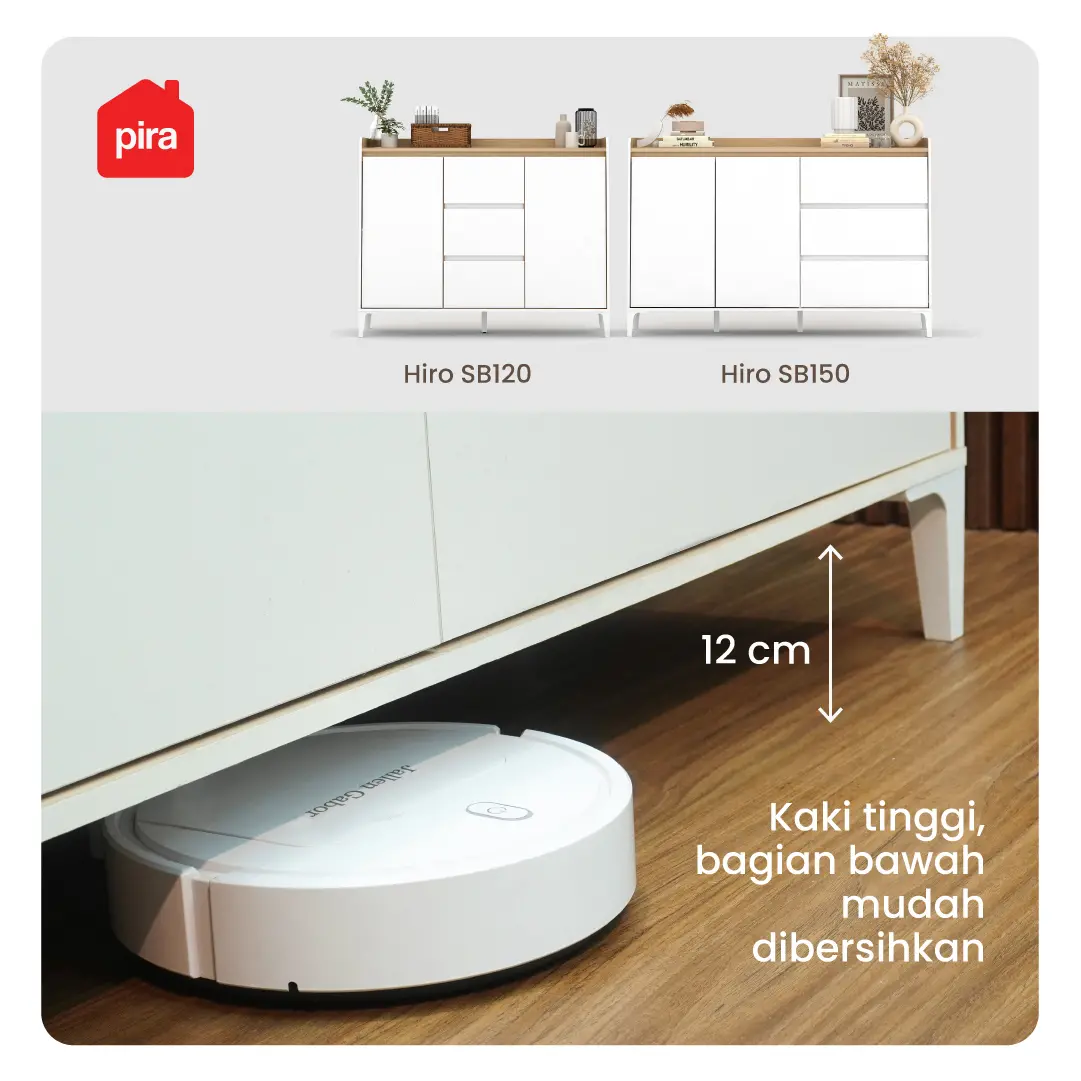 PIRA METROPOLIS OX - HIRO SB120 BUFET / KABINET / SIDEBOARD / MEJA TV warna WHITE - PRO OAK - PIRA METROPOLIS OX - foto 7