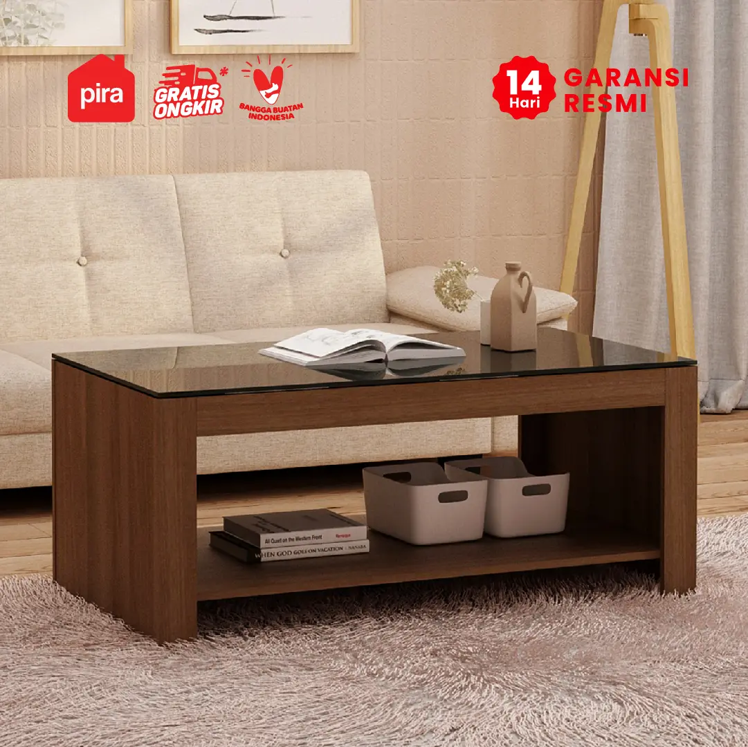 PIRA BAVARIAN - LUBLIN CT110N MEJA TAMU/ MEJA KOPI/END TABLE warna BROWN WALNUT - BAVARIAN - foto 1