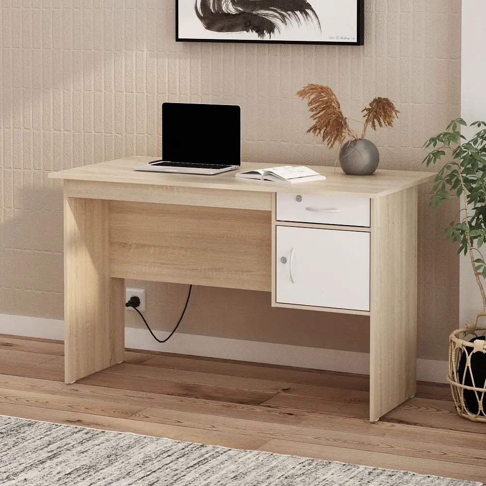 PIRA METROPOLIS - MT 122 N MEJA KERJA / KANTOR warna SONOMA OAK - WHITE - METROPOLIS - foto 9