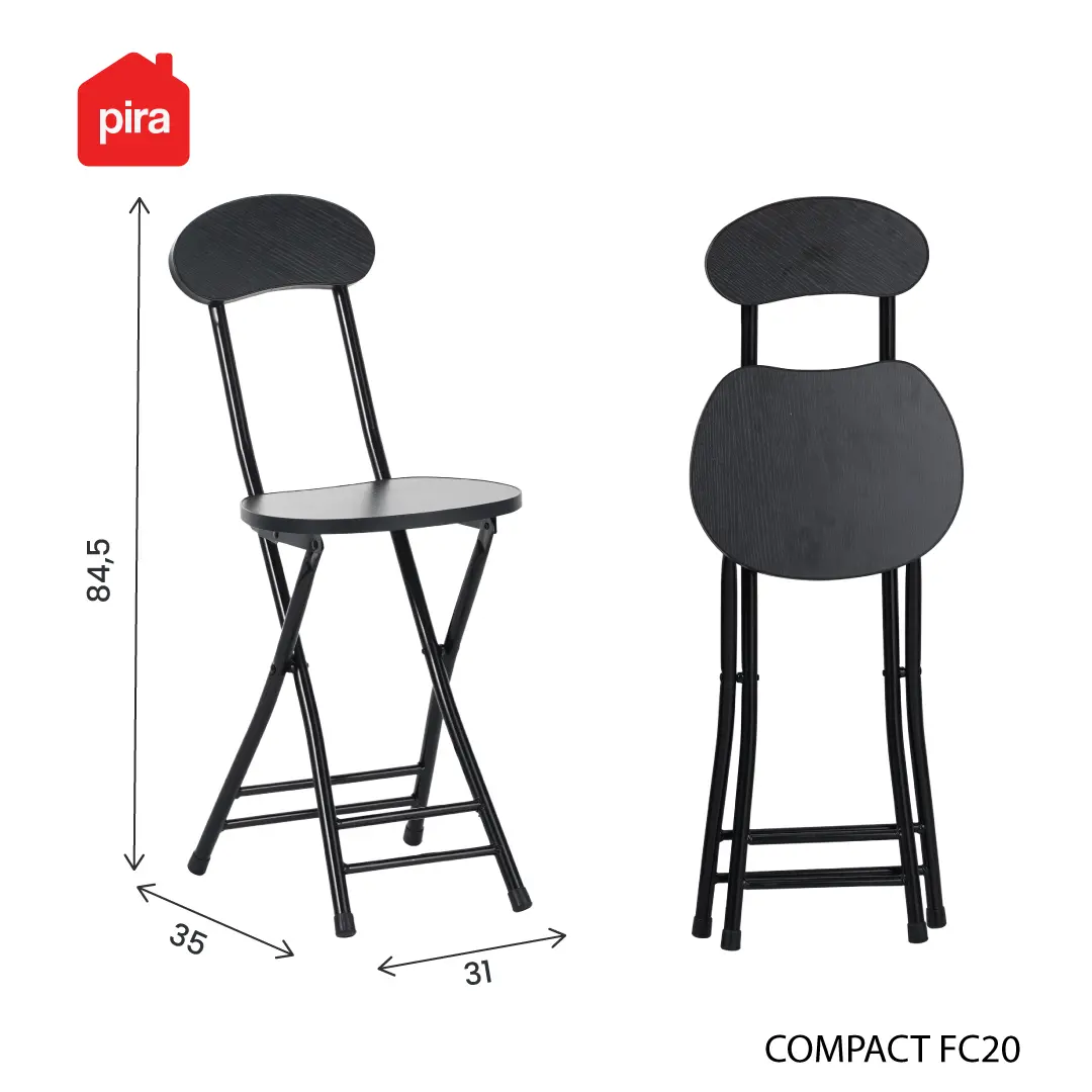 Panduan ukuran PIRA - COMPACT FC20 MEJA MAKAN / MEJA LIPAT / MEJA TERAS / MEJA CAFE / KURSI MAKAN / KURSI LIPAT / MEJA MAKAN SET KURSI warna BROWN WOOD - PIRA