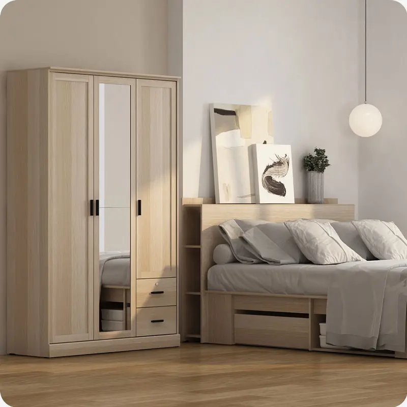 PIRA METROPOLIS -  YORK 3P 2DR LEMARI PAKAIAN 3 PINTU DENGAN 2 LACI warna PRO OAK - PIRA METROPOLIS - foto 2