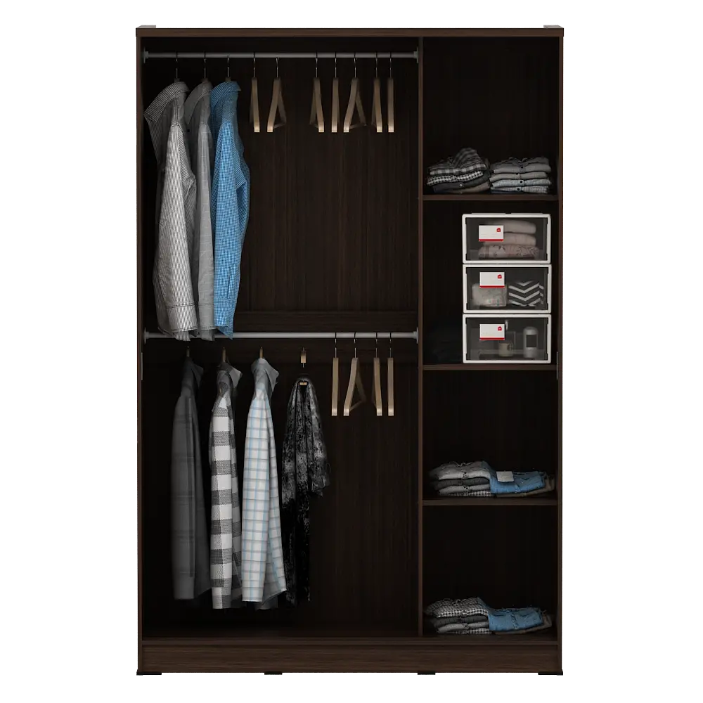 PIRA METROPOLIS - ALBA BAZ SL120LT LEMARI PAKAIAN 2 PINTU GESER warna AMERICAN WALNUT - WHITE - METROPOLIS - foto 5