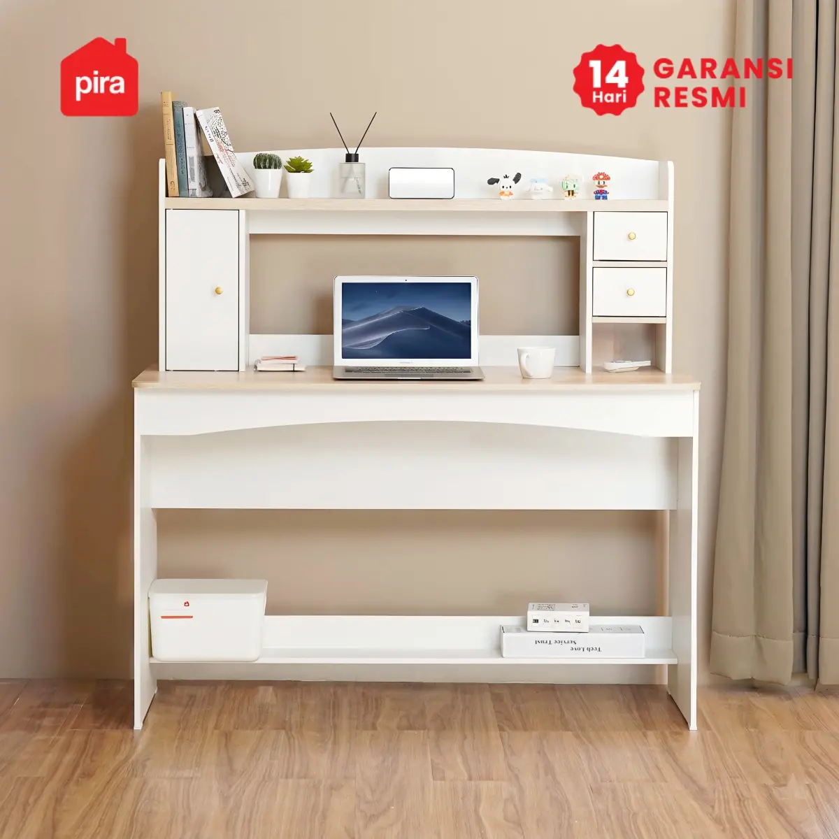 PIRA METROPOLIS -  GAKU DK120 MEJA BELAJAR / MEJA KERJA / MEJA KOMPUTER / MEJA KANTOR warna WHITE - PRO OAK - PIRA METROPOLIS - foto 2