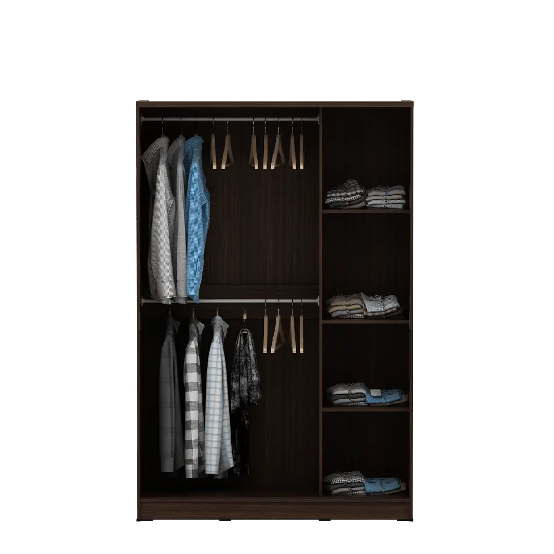 PIRA METROPOLIS - ALBA BAZ SL120LT LEMARI PAKAIAN 2 PINTU GESER warna AMERICAN WALNUT - WHITE - METROPOLIS - foto 6