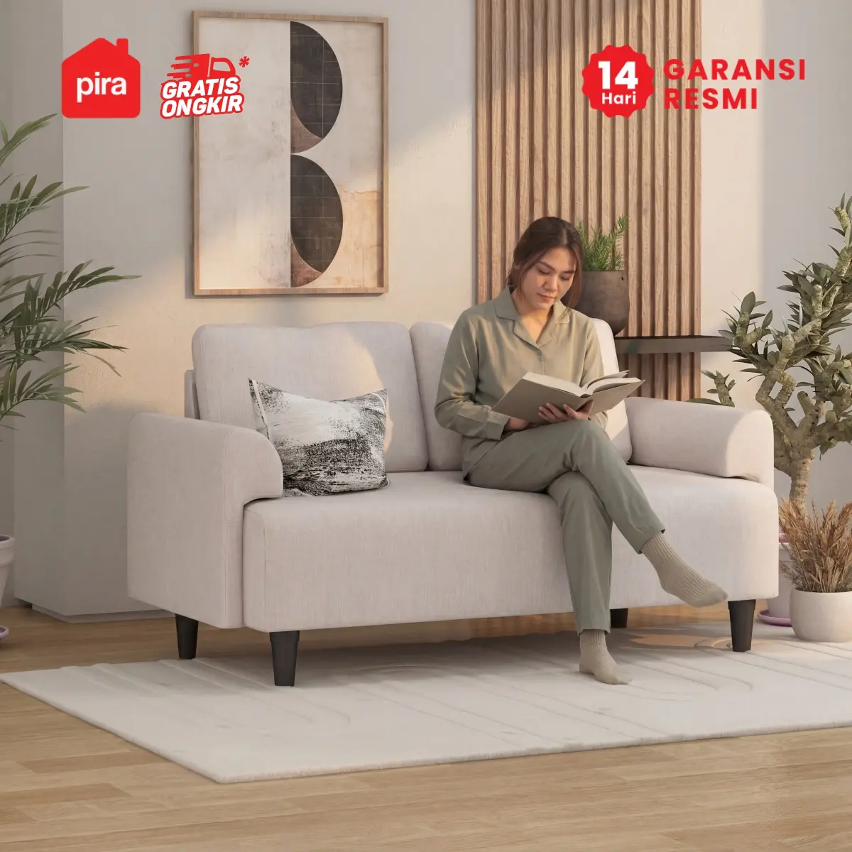 PIRA - AMARTA 2S SOFA 2 SEATER warna VANILA XO - PIRA - foto 2